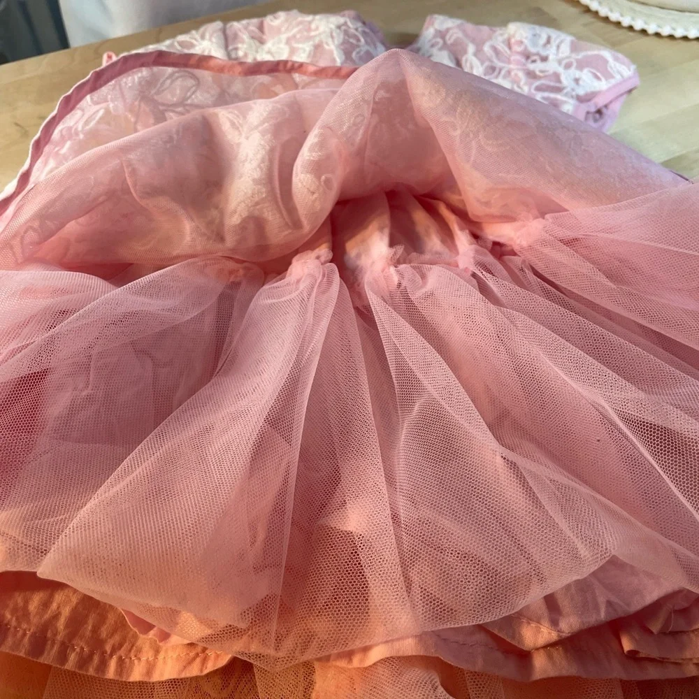Mayoral Pink and White Floral Lace Dress